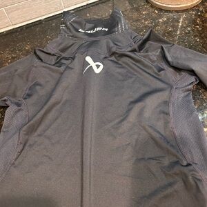 Bauer boys medium compression jockey shirt with built in neck guard